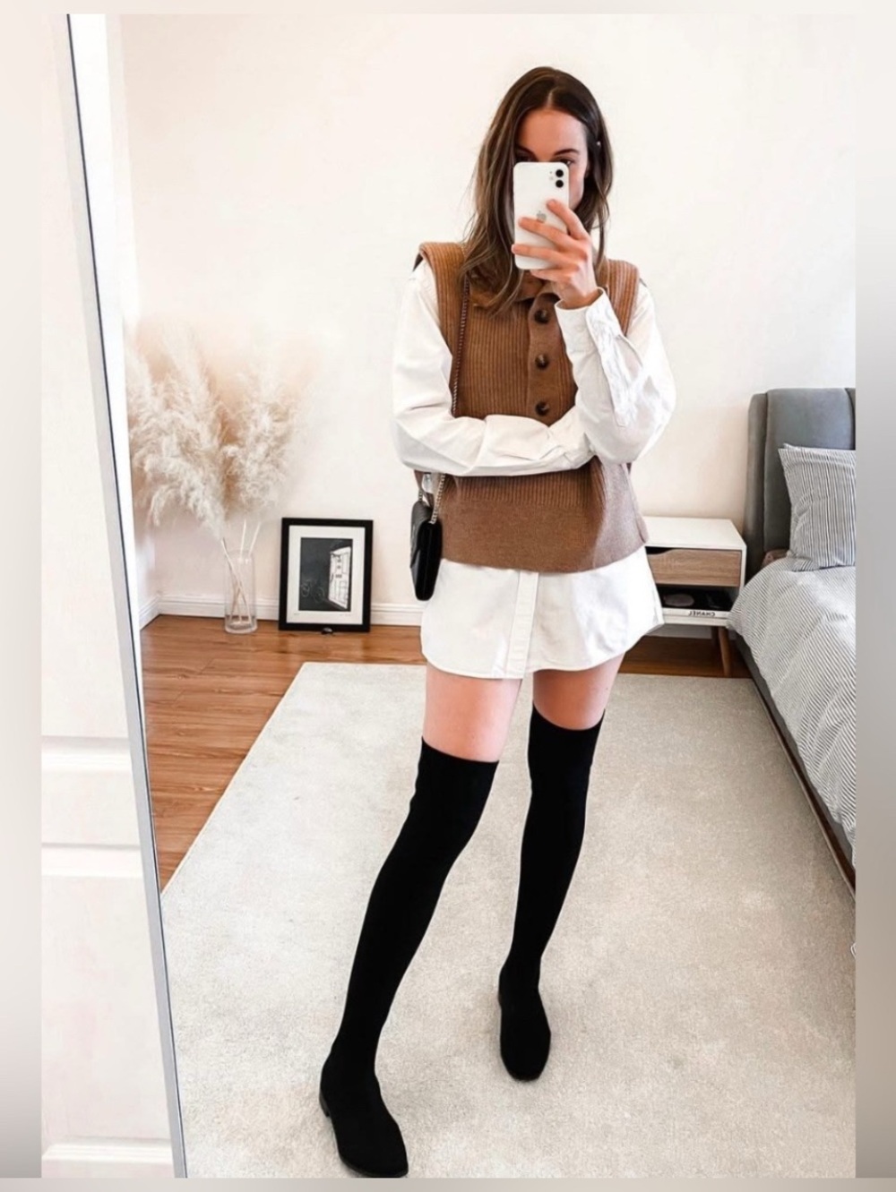 Vivaia Madeline Over The Knee Thigh High Boots Black Wool Size 9.5